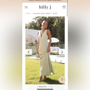 Billy J Botique sage dress
